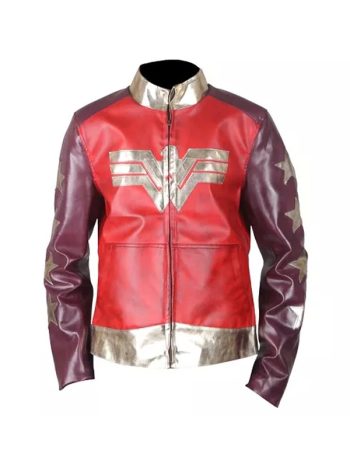 2017 Wonder Woman Real Leather Jacket