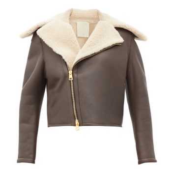 women chocolate brown leather jacket