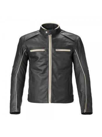 Copper Trim Style Leather Fashion Jacket