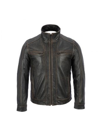 Double Stitches Leather Fashion Jacket