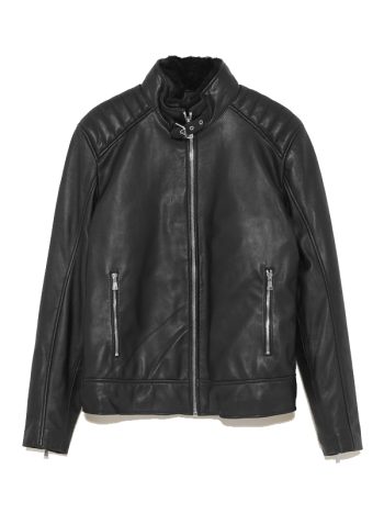 Fur Collar Style Black Leather Jackets