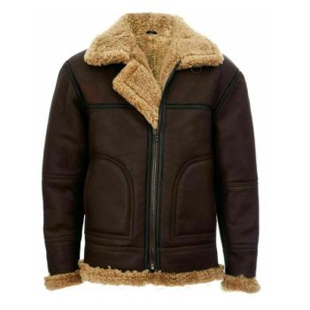Aviator Pilot RAF B3 Flight Bomber Fur Shearling Sheepskin Leather Jacket