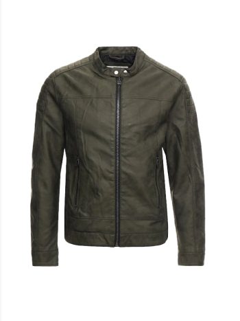 Mandarin Collar Style Leather Jackets