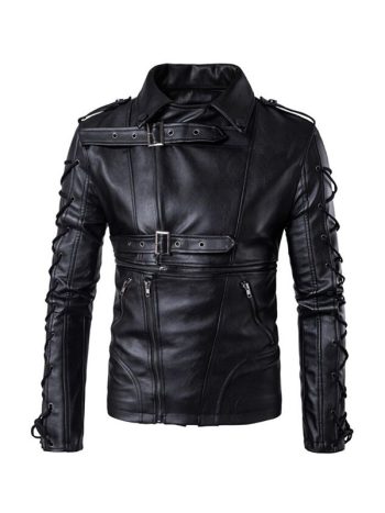 Men Fashion Motorcycle Plus Size Real Leather Jacket