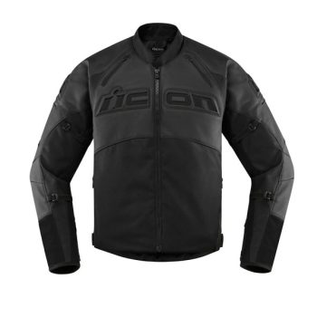 Back Zipper Vents Icon Motorcycle Leather Jacket