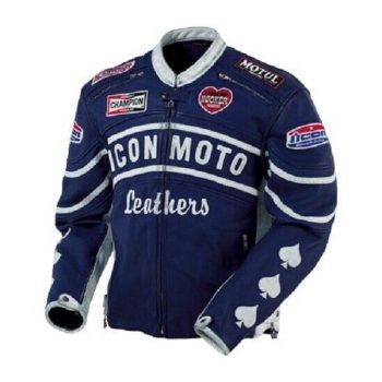 Black Icon Moto Leather Jacket With CE Armor Icon Daytona Jacket