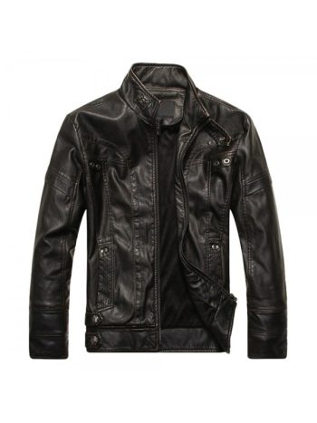 Men’s Vintage Style Black Leather Fashion Jacket