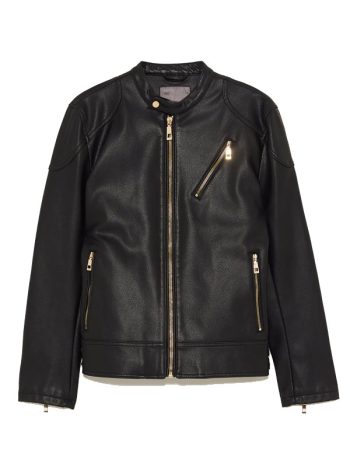 Mens Black Leather Biker Jacket