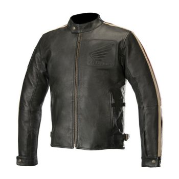 Honda Mens Biker Jacket Retro Vintage Leather Jacket