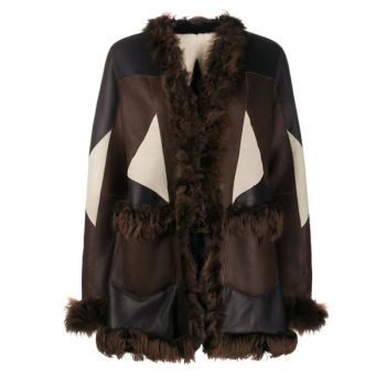 leather coat with patches