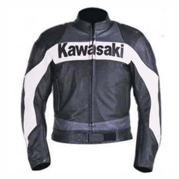 Full Protection Kawasaki Leather Jacket Black For Bikers