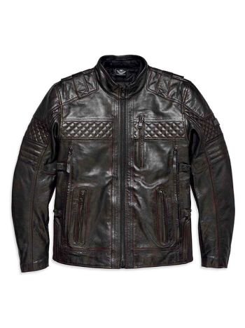 Harley Davidson Motorcycle Triple Vent System Ironstone Leather Jacket