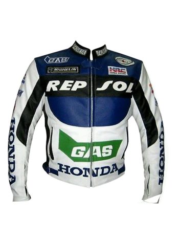 Honda Repsol Gas Motorcycle Biker Leather Jacket