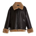 Oversized Shearling-Trimmed Leather Jacket