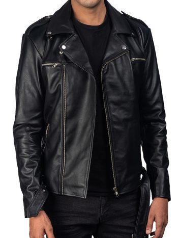 Noah Black Style Leather Biker Jacket