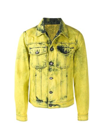Overwashed Denim Leather Jacket
