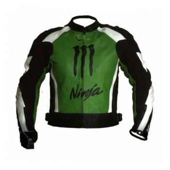 Kawasaki Ninja Motorbiker Green Racing Leather Jacket