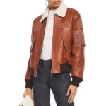 suede leather jacket with fur collar