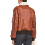 suede leather jacket with fur collar