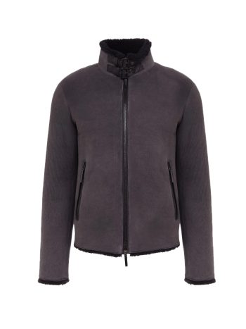 Standing Collar Style Leather Jacket