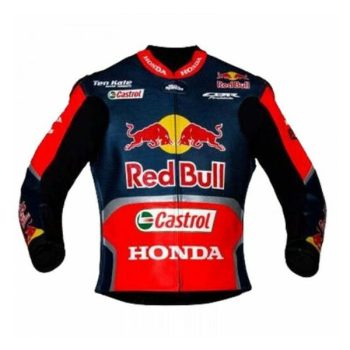 Honda Repsol Red Bull Motorcycle Cowhide Leather Street Racing Motorbike Jacket