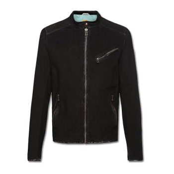 Vintage Brown Mens Leather Biker Jacket