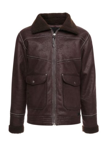 Turn-Down Collar Style Leather Jacket