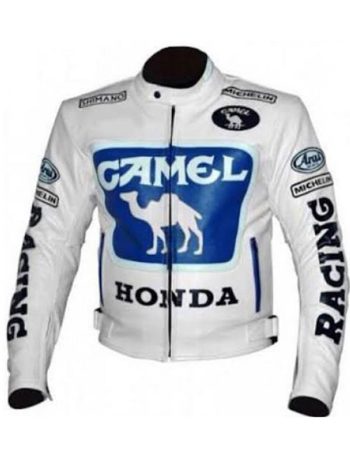 Max Biaggi Camel Honda Motorcycle Leather Motogp Jacket