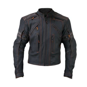 Men Racing Biker Motorcycle Leather Jacket