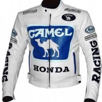 Max Biaggi Camel Honda Motorcycle Leather Motogp Jacket