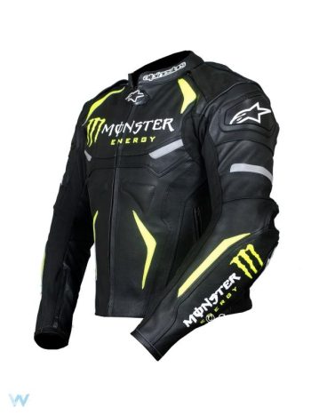 Monster Energy Motorbike Racing Real Leather Jacket
