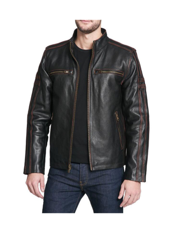 Black Rivet Antique Style Leather Jacket