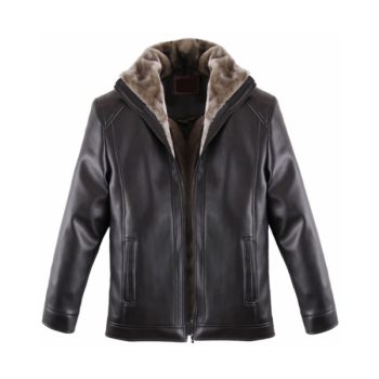 Leather Men’s Thick Fur One Men’s Leather Fashion Jacket