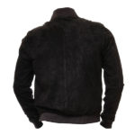 black suede bomber jacket