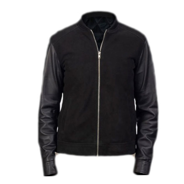 Men Black Bomber Jacket