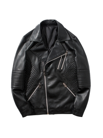 Mens Black Bomber Style Leather Jacket