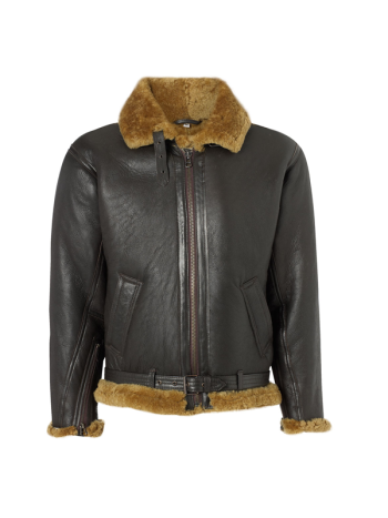 Sleeve Zipper Bomber Style Leather Jacket