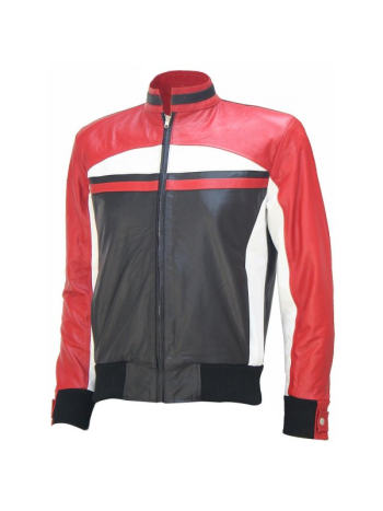 Street Wear Bomber Style Leather Jacket