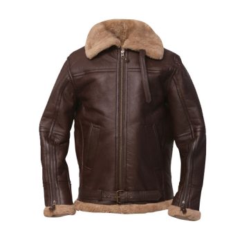 Men Brown Sheepskin Leather Jacket