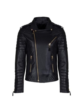 Genuine Lambskin Leather Quilted Biker’s Jacket