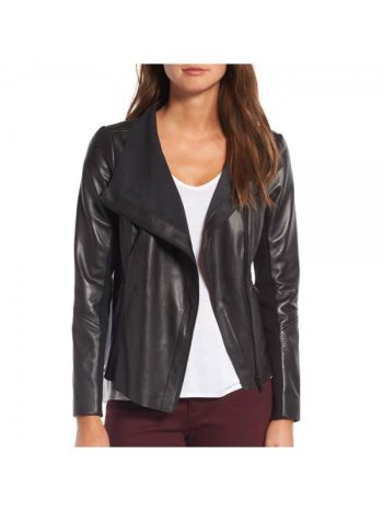 fashion black leather jacket