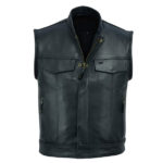 mens biker leather vest