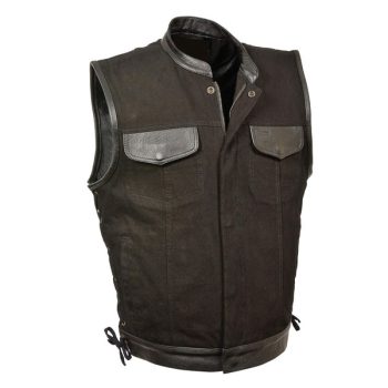 leather biker vest with gun pockets