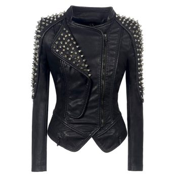 black leather jacket slim fit