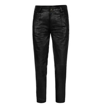 lace up black leather pants