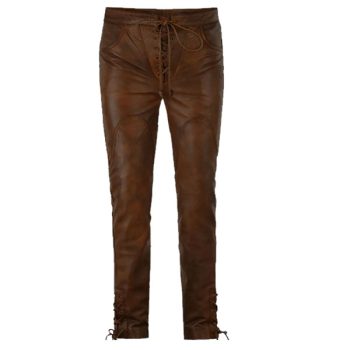mens lace up leather pants