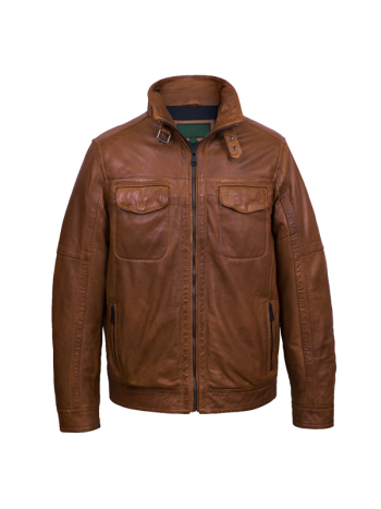 Men’s Biker Bomber Style Leather Jacket
