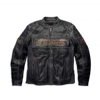 Men’s Harley Davidson Astor Patches Distressed Leather Jacket