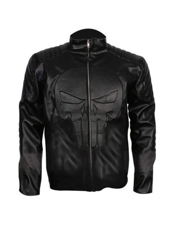 embossed leather jacket