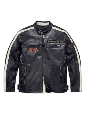 Harley Davidson Command Mens Motorcycle Mid-Weight Leather Jacket